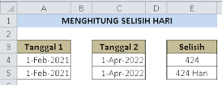 Menghitung selisih hari